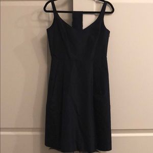 Ann Taylor Silk Dupioni v-Neck Dress with Sash